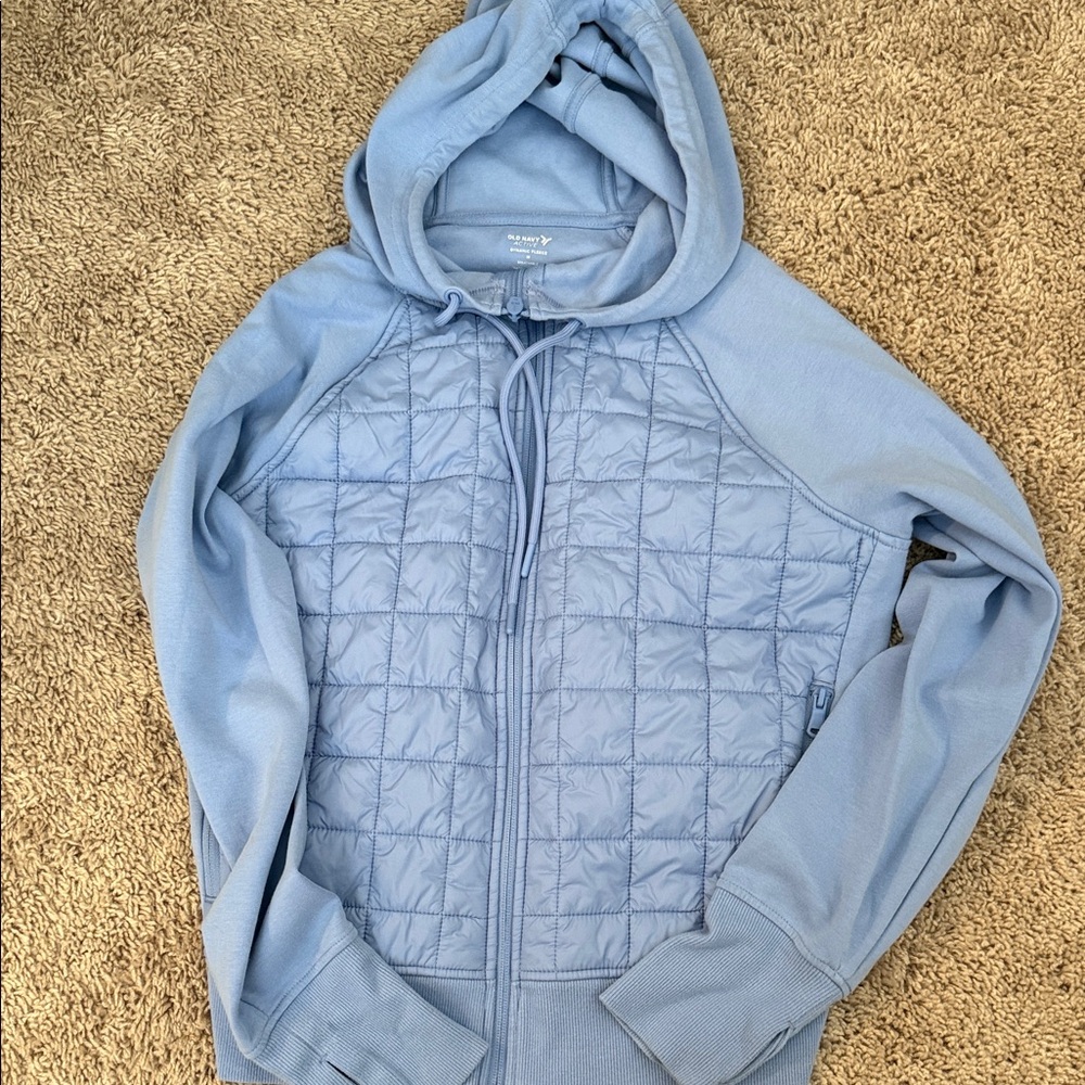 Old Navy Dynamic Fleece Blue Quilted Hoodie